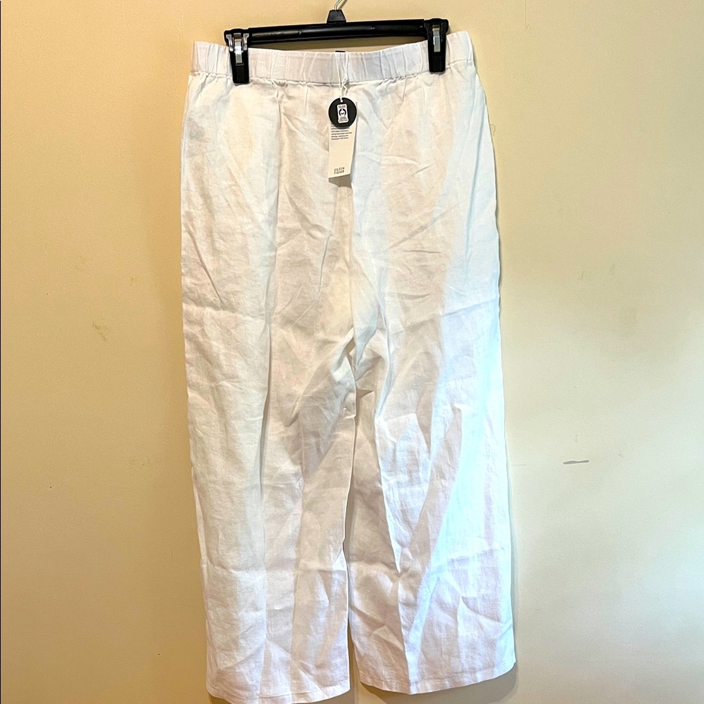 Eileen Fisher white Organic linen wide leg pants Size US— S